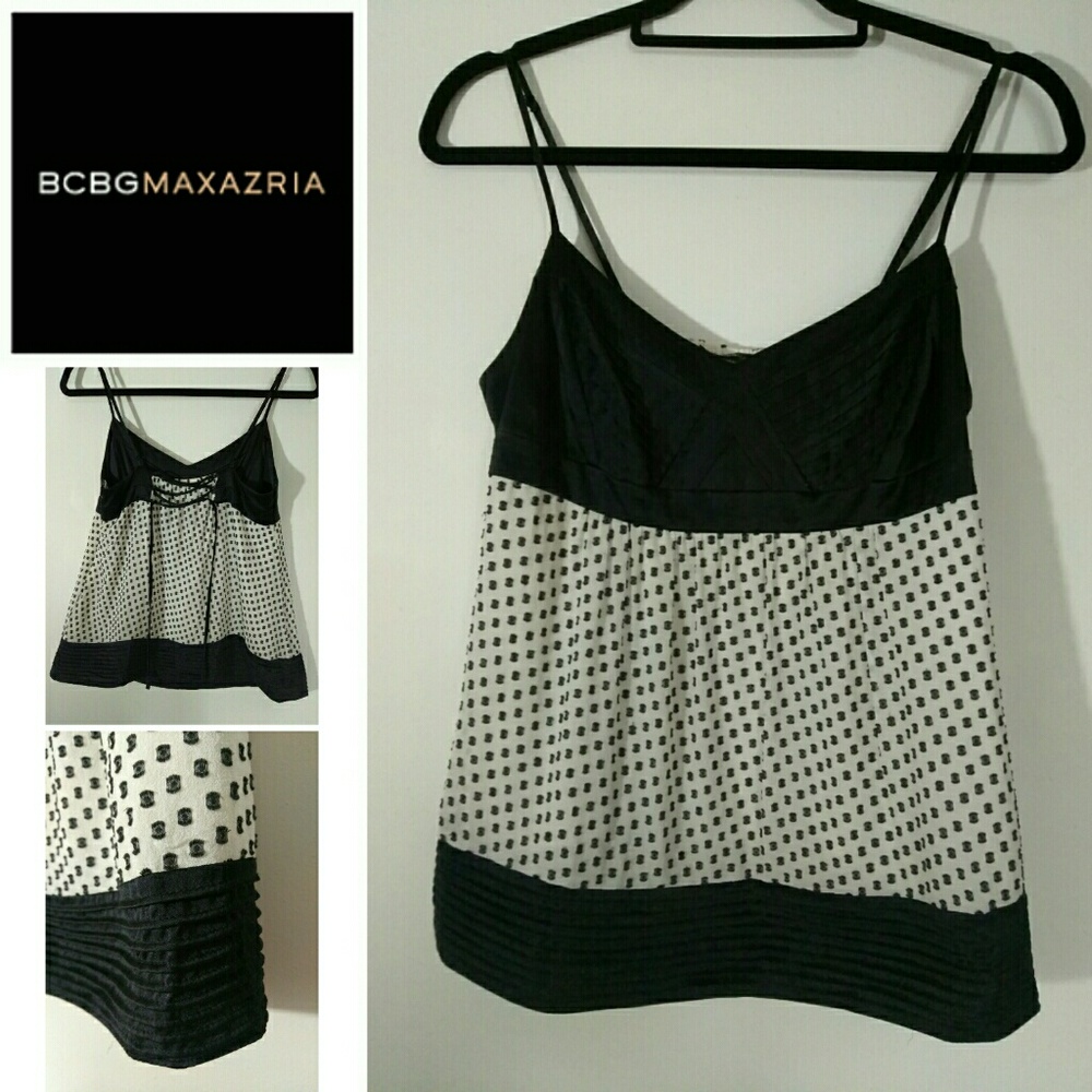 BCBGmaxazria | silk blend cami | black and white